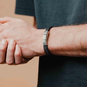 Preview: Dreifaches Armband mit grauem italienischem Nappaleder - Arte Grey